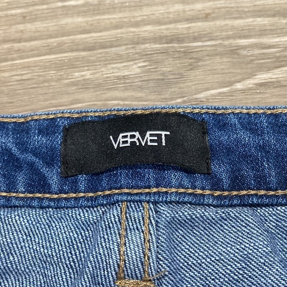 VERVET BLUE BOYFRIEND FIT ANKLE JEANS DISTRESSED RAW HEM SZ 24 - Picture 3 of 14